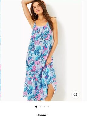 Lilly Pulitzer Amerie Linen Midi Dress Multi Bahamas Beachcomber NWT size Medium